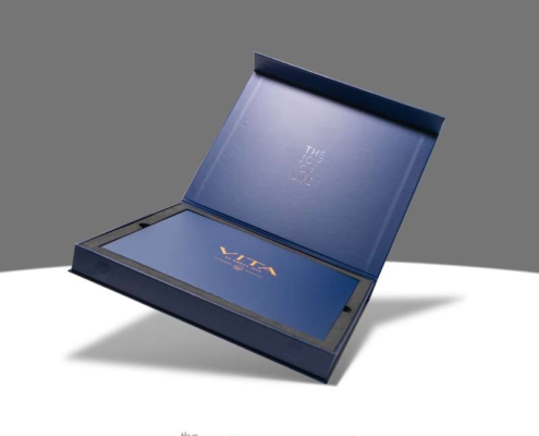 Video brochure with a presentation box
